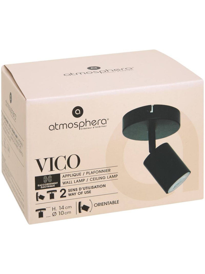 Lampada da parete/soffitto vico nera 10,5x10,5 cm Nero - Kiabi