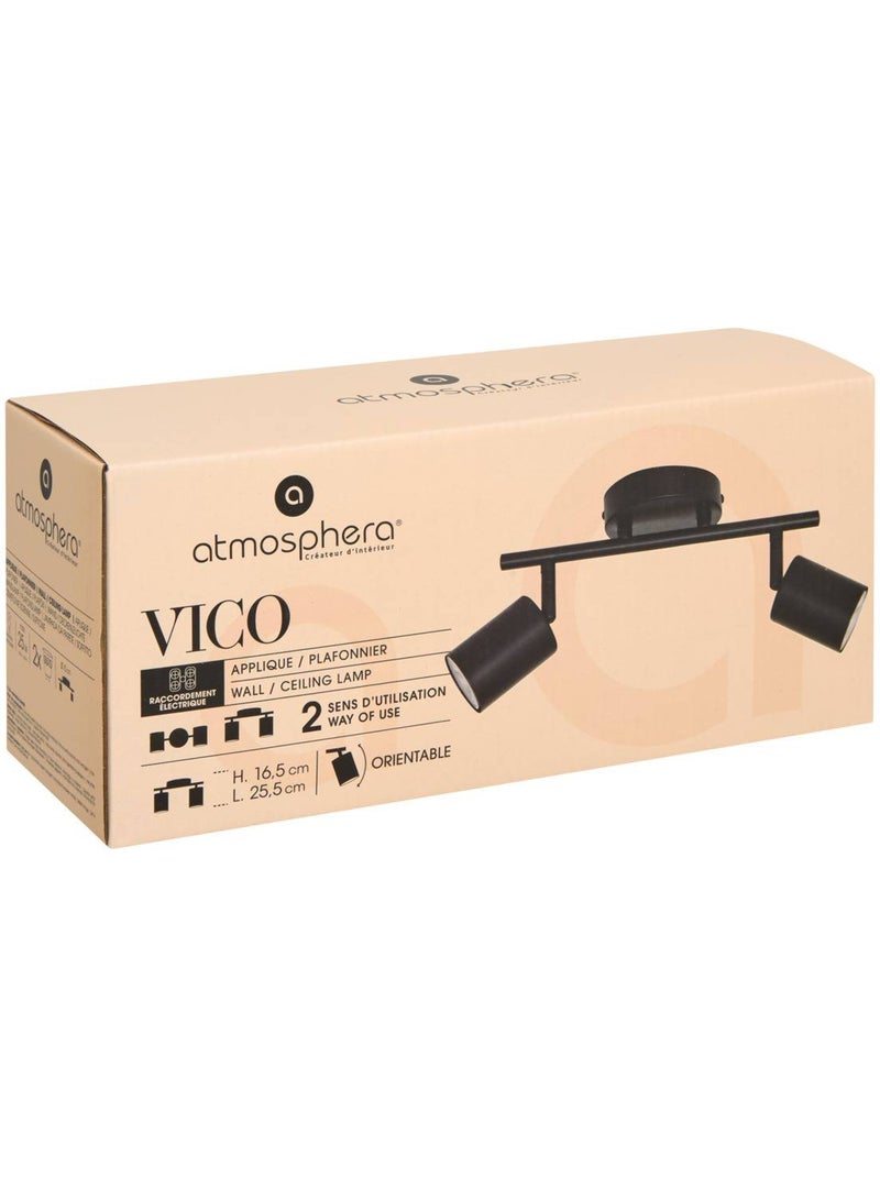 Lampada da parete/soffitto vico nero 25,5x10cm Nero - Kiabi