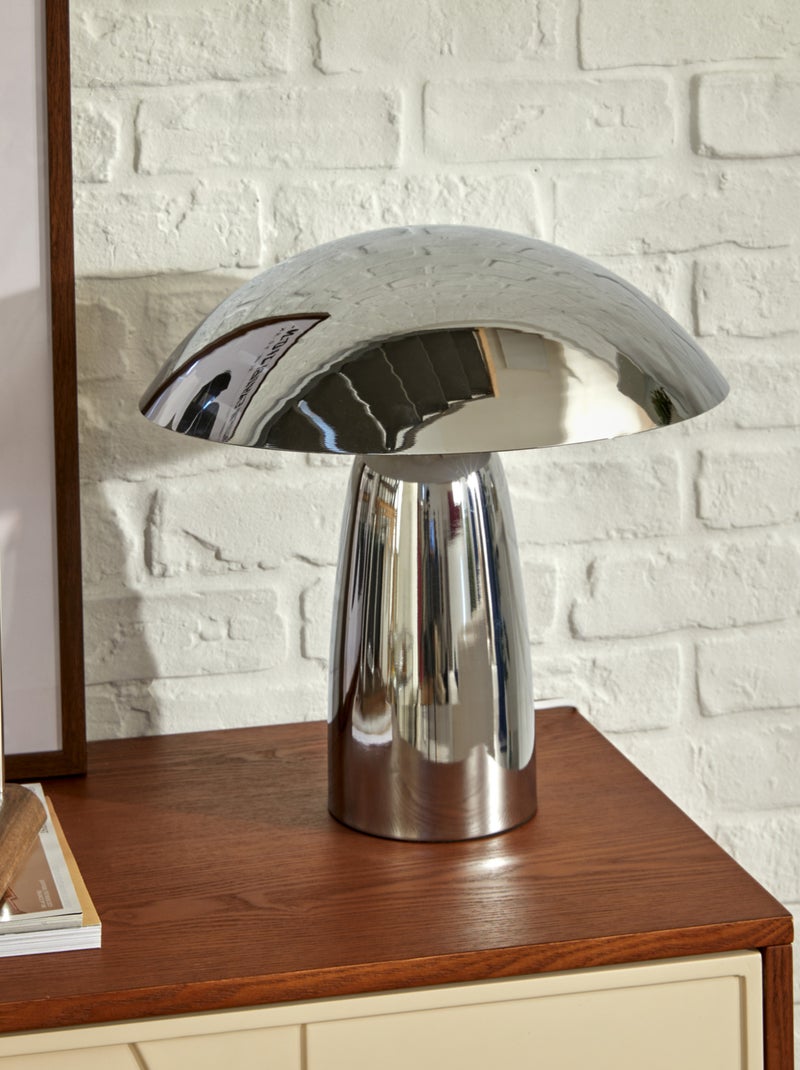 Lampada da tavolo con design a fungo in metallo Argento - Kiabi