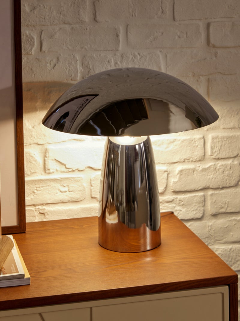 Lampada da tavolo con design a fungo in metallo Argento - Kiabi