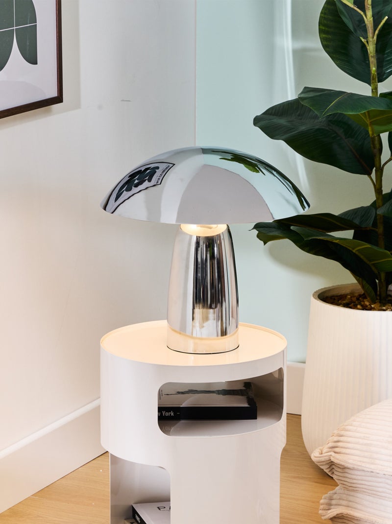 Lampada da tavolo con design a fungo in metallo Argento - Kiabi