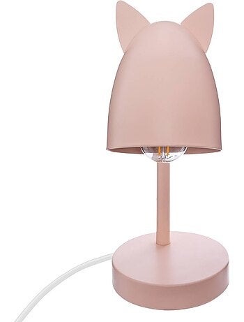 Lampada da tavolo con orecchie h.31cm in metallo rosa