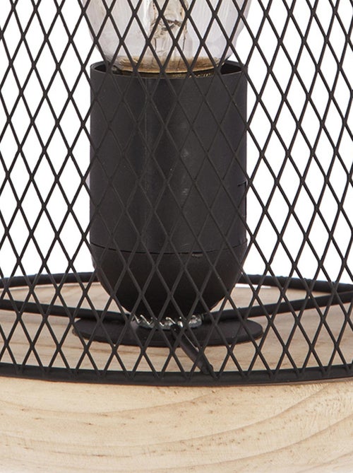 Lampada da tavolo in griglia e legno - Kiabi