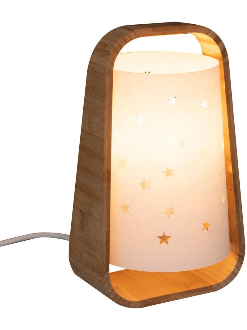 Lampada da tavolo stelle h.28cm bambù Bianco - Kiabi