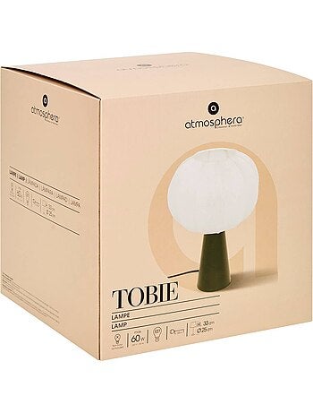 Lampada da tavolo tobie argento cotone h33cm