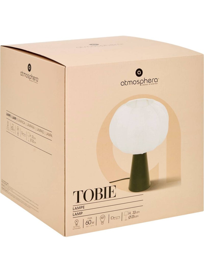 Lampada da tavolo tobie argento cotone h33cm Nero - Kiabi