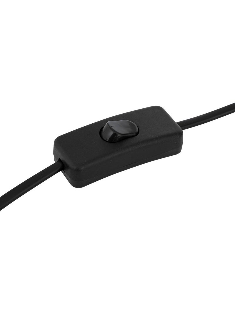 Lampada da tavolo tobie argento cotone h33cm Nero - Kiabi