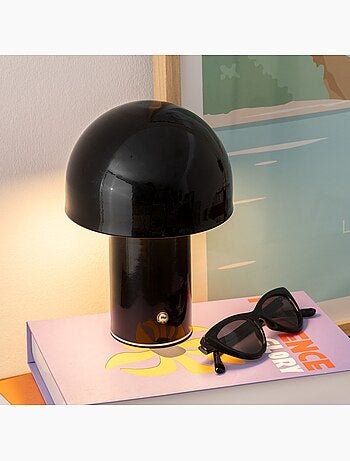 Lampada da tavolo usb a led zola nera h20cm
