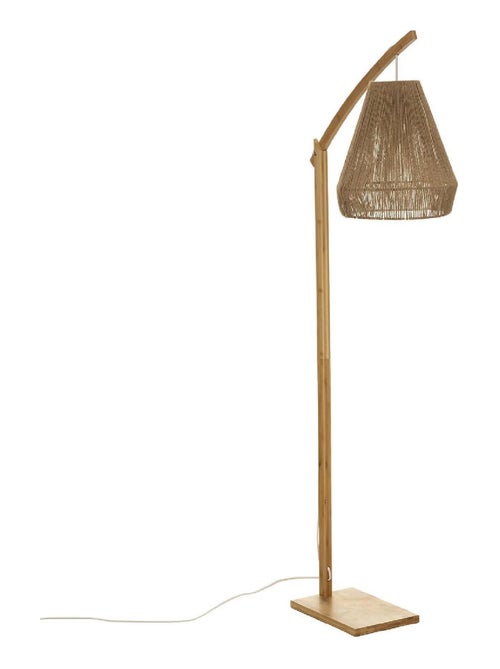 Lampada da terra bohémien in bambù e corda - Kiabi