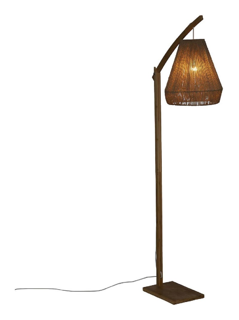Lampada da terra bohémien in bambù e corda Beige - Kiabi