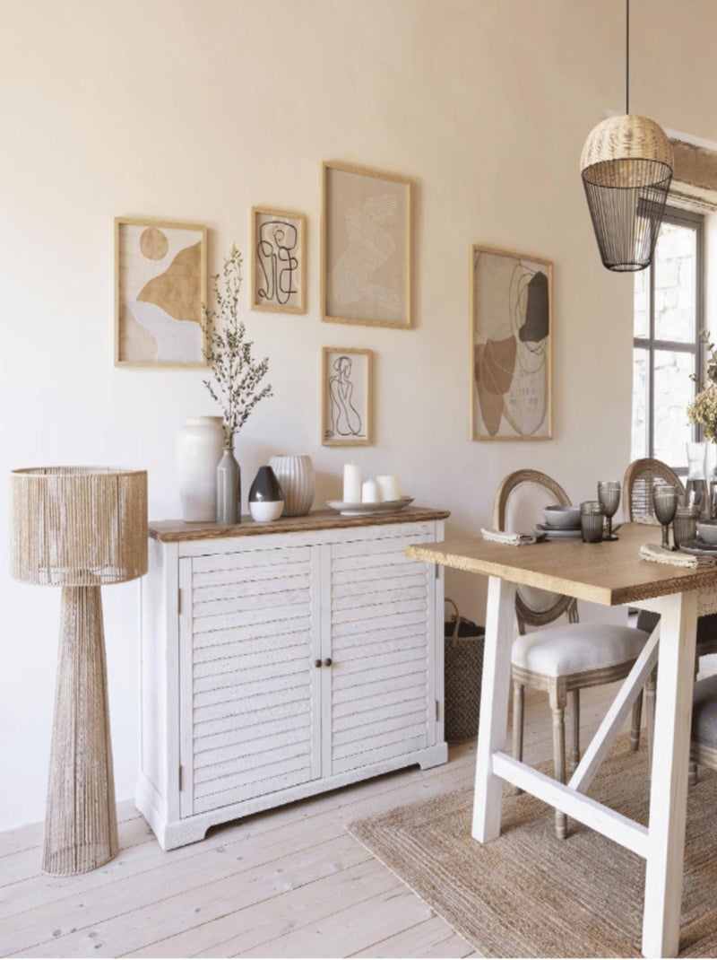 Lampada da terra diritta in stile juta Beige - Kiabi