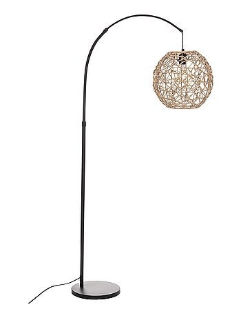 Lampada da terra in rattan