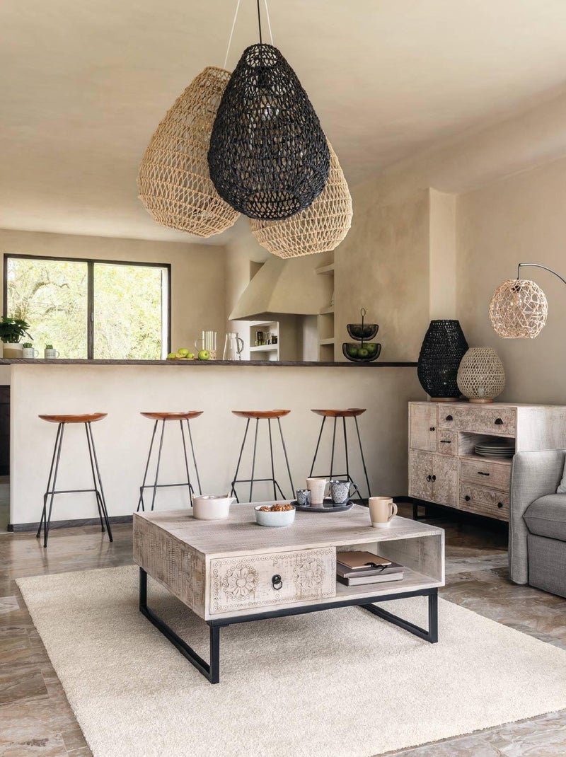 Lampada da terra in rattan Beige - Kiabi