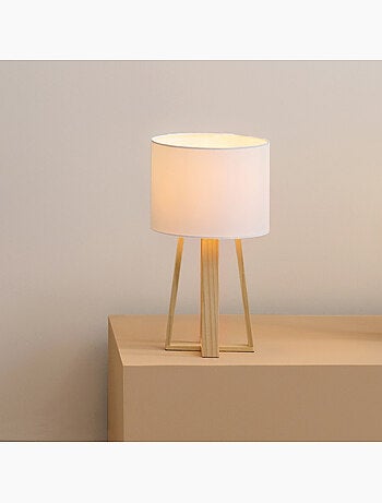 Lampada molu in legno bianco h35cm