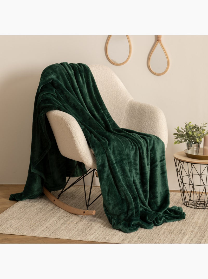 Lancio in flanella verde 180x230cm Rosa loto - Kiabi