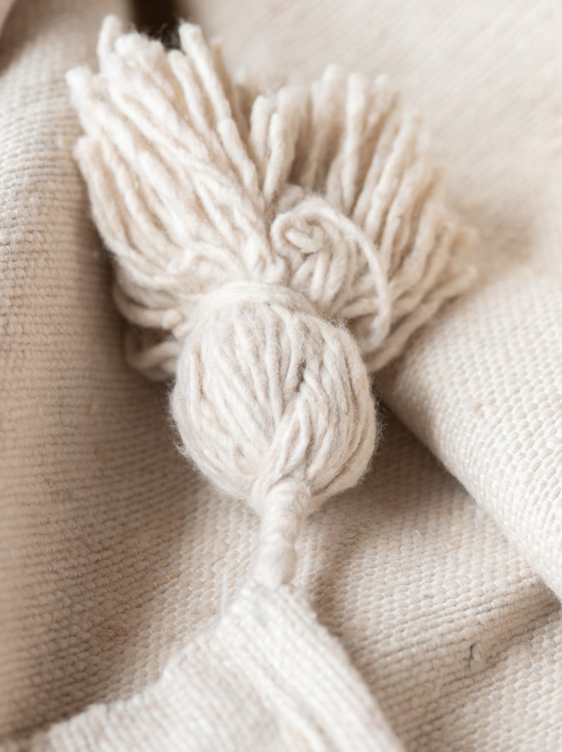 Lancio in lana con nappe Crema - Kiabi