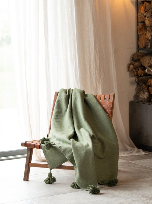 Lancio in lana con nappe - Kiabi