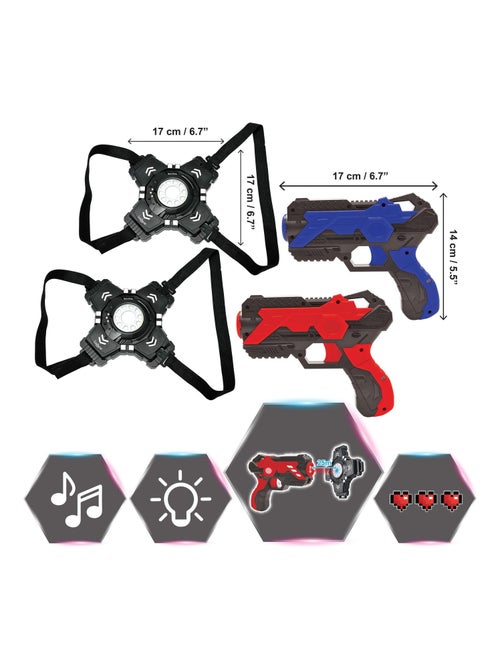 Laser Tag interattivo a infrarossi con 2 pistole e giubbotti di protezione - Kiabi