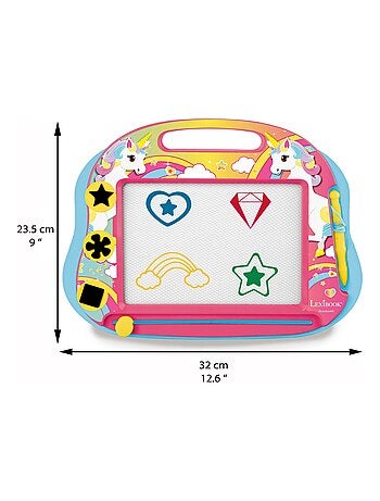 Lavagna da disegno magnetica Unicorno Multicolore con accessori Formato A5