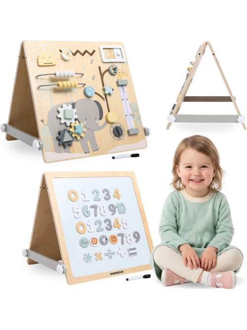Lavagna fronte retro legno bambini 2in1 magnetica & sensoriale 49x37cm mamabrum - Kiabi