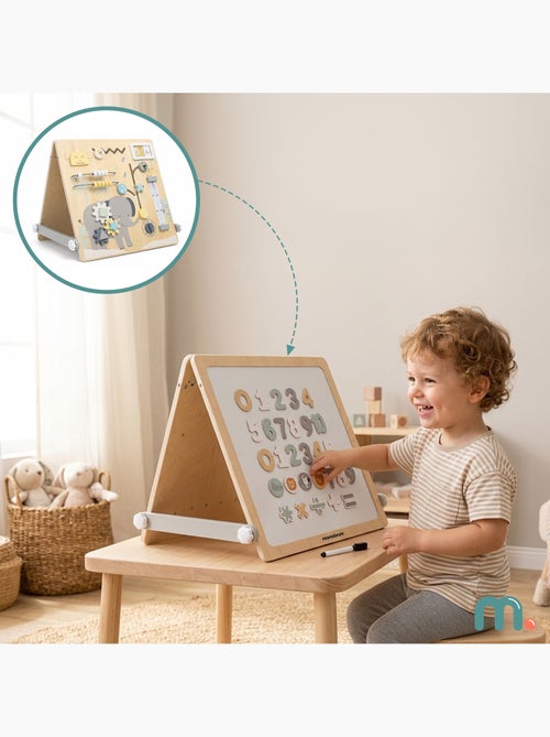 Lavagna fronte retro legno bambini 2in1 magnetica & sensoriale 49x37cm mamabrum - Kiabi