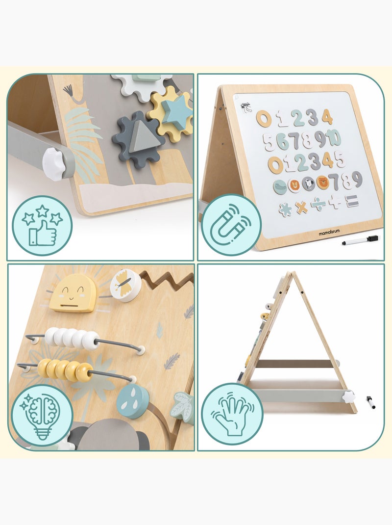 Lavagna fronte retro legno bambini 2in1 magnetica & sensoriale 49x37cm mamabrum N/D - Kiabi