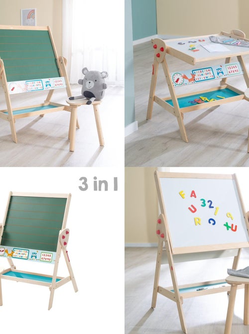 Lavagna girevole doppia faccia per bambini con sgabello "Roba Fuchs und Eule" - Kiabi