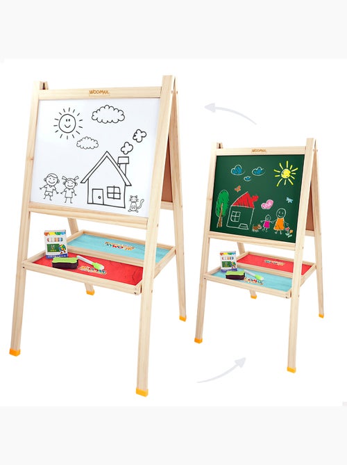 Lavagna in legno woomax 2 in 1, 40x43x77 cm - Kiabi