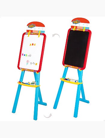 Lavagna magnetica bifacciale con cavalletto regolabile e accessori colorbaby good idea!
