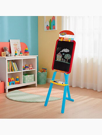 Lavagna magnetica bifacciale con cavalletto regolabile e accessori colorbaby good idea!