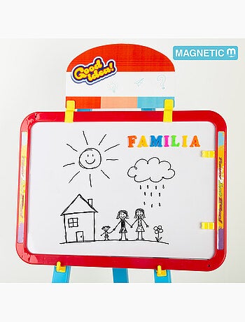 Lavagna magnetica bifacciale con cavalletto regolabile e accessori colorbaby good idea!