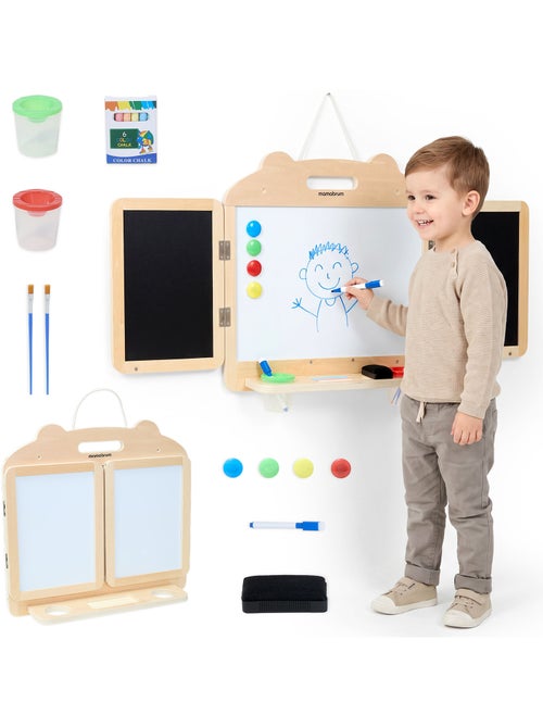 Lavagna magnetica pieghevole legno bambini gesso pennarello mamabrum - Kiabi