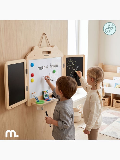 Lavagna magnetica pieghevole legno bambini gesso pennarello mamabrum - Kiabi