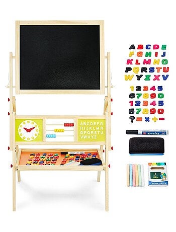 Lavagna per bambini doppia faccia magnetica legno Mamabrum