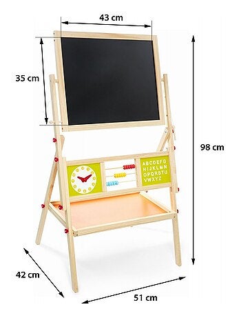 Lavagna per bambini doppia faccia magnetica legno Mamabrum