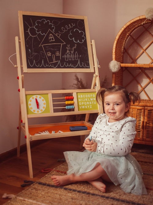 Lavagna per bambini doppia faccia magnetica legno Mamabrum - Kiabi