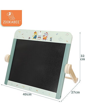 Lavagna per bambini in legno bifacciale con accessori WOOMAX