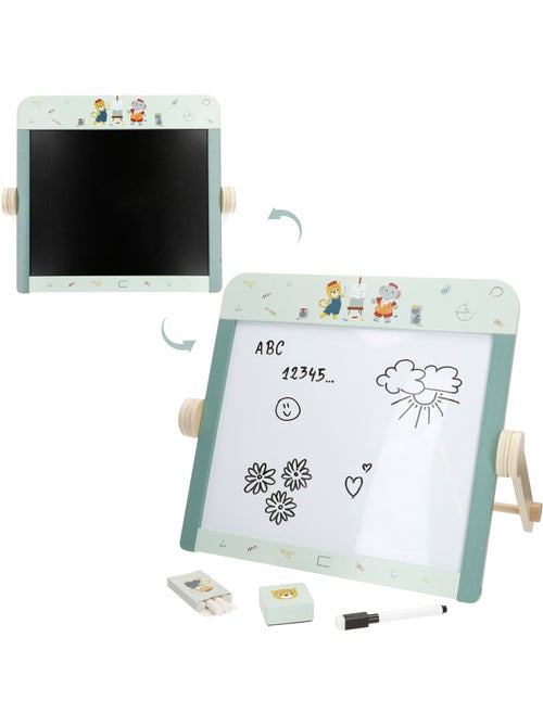 Lavagna per bambini in legno bifacciale con accessori WOOMAX - Kiabi Lavagna per bambini in legno bifacciale con accessori WOOMAX - Kiabi