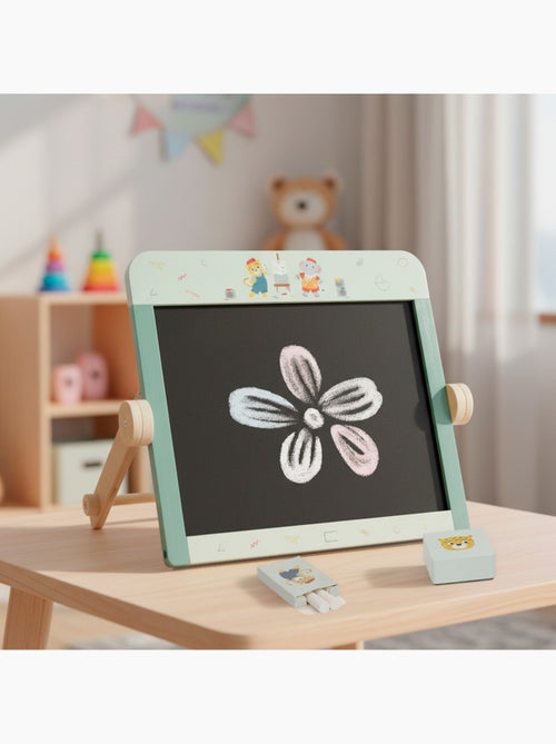 Lavagna per bambini in legno bifacciale con accessori WOOMAX - Kiabi Lavagna per bambini in legno bifacciale con accessori WOOMAX - Kiabi