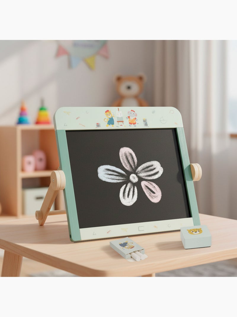 Lavagna per bambini in legno bifacciale con accessori WOOMAX N/D - Kiabi