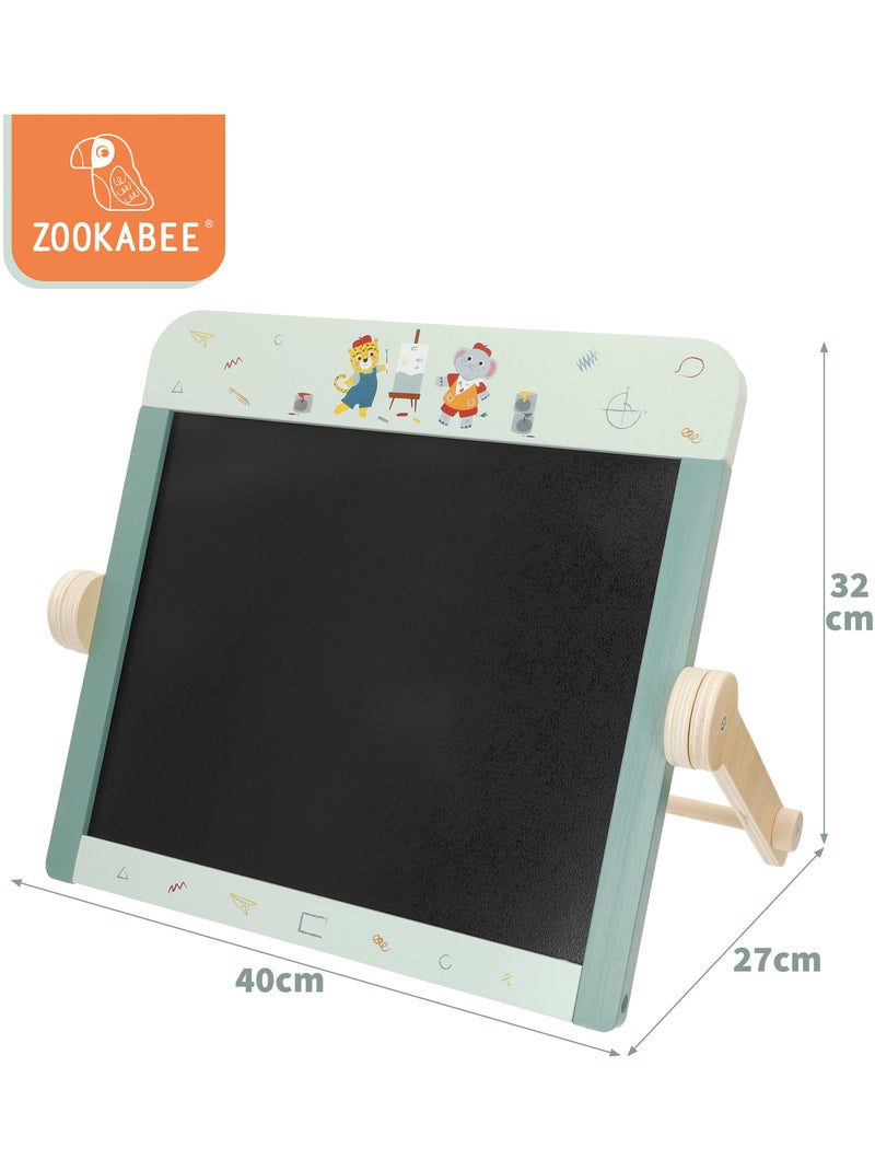 Lavagna per bambini in legno bifacciale con accessori WOOMAX N/D - Kiabi