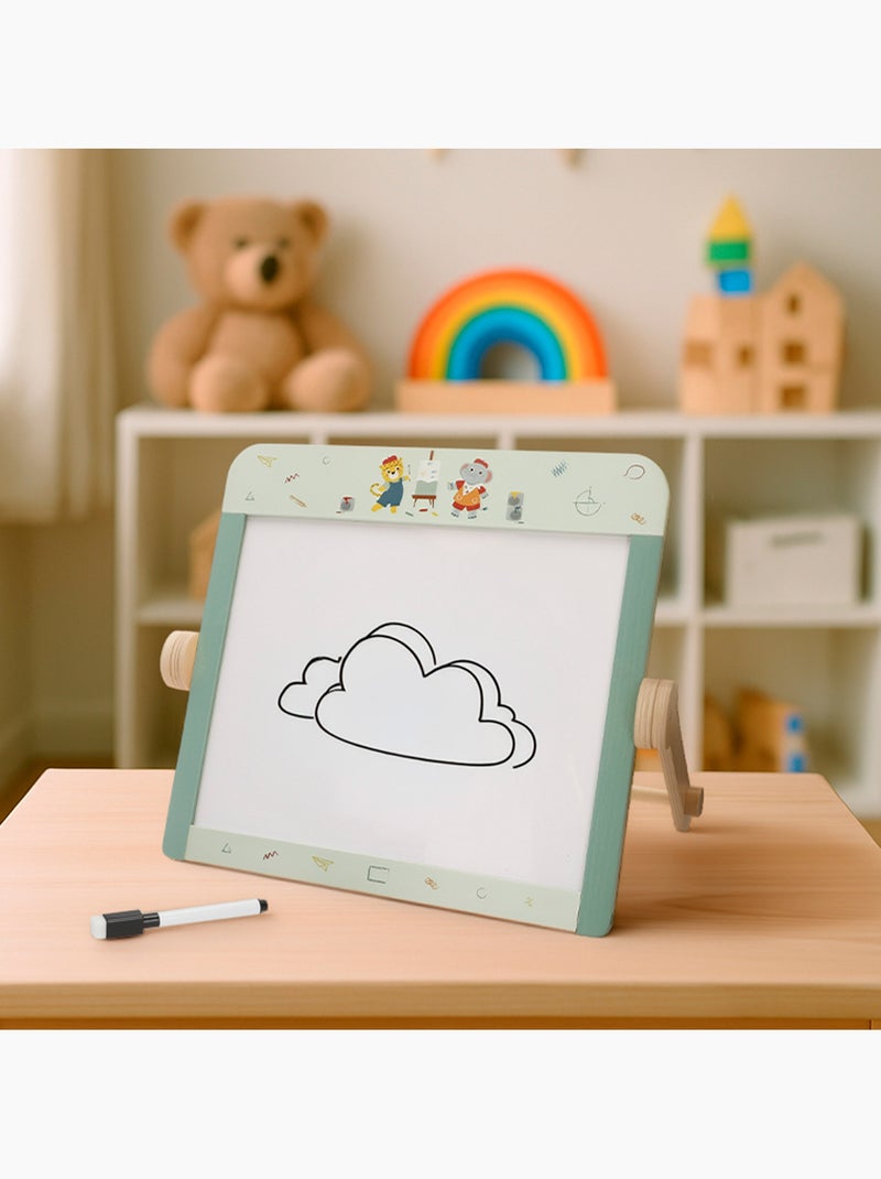Lavagna per bambini in legno bifacciale con accessori WOOMAX N/D - Kiabi