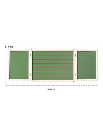 Lavagna tripla 3 lati: gesso + 2 magnetiche – con accessori – "Roba