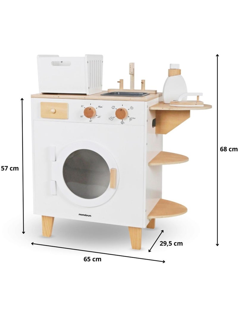 Lavatrice giocattolo legno 65x29cm ferro stiro cesto accessori mamabrum N/D - Kiabi