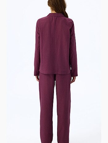 Lea completo pigiama a righe con camicia e pantaloni, manica lunga penti