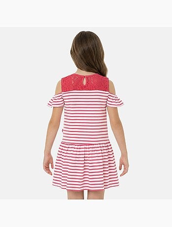 Lee cooper - abito a righe stampato, senza maniche, con spalle scoperte