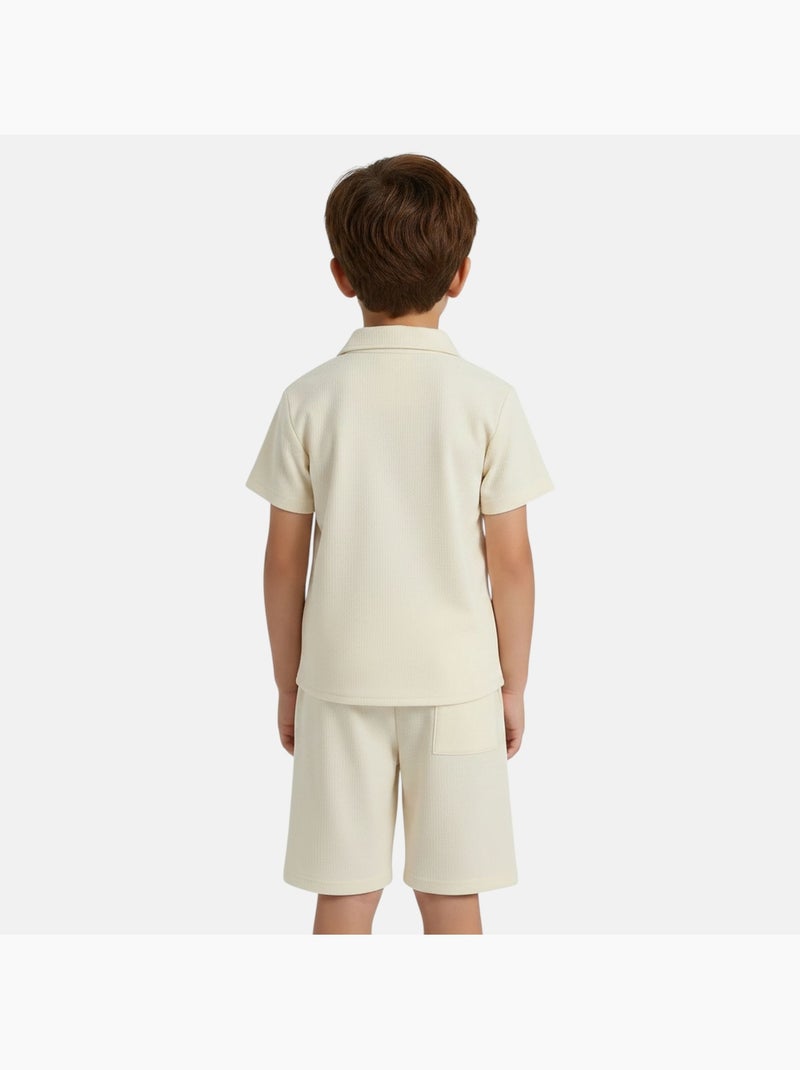 Lee Cooper - Camicia a maniche corte e pantaloncini abbinati Ecru - Kiabi