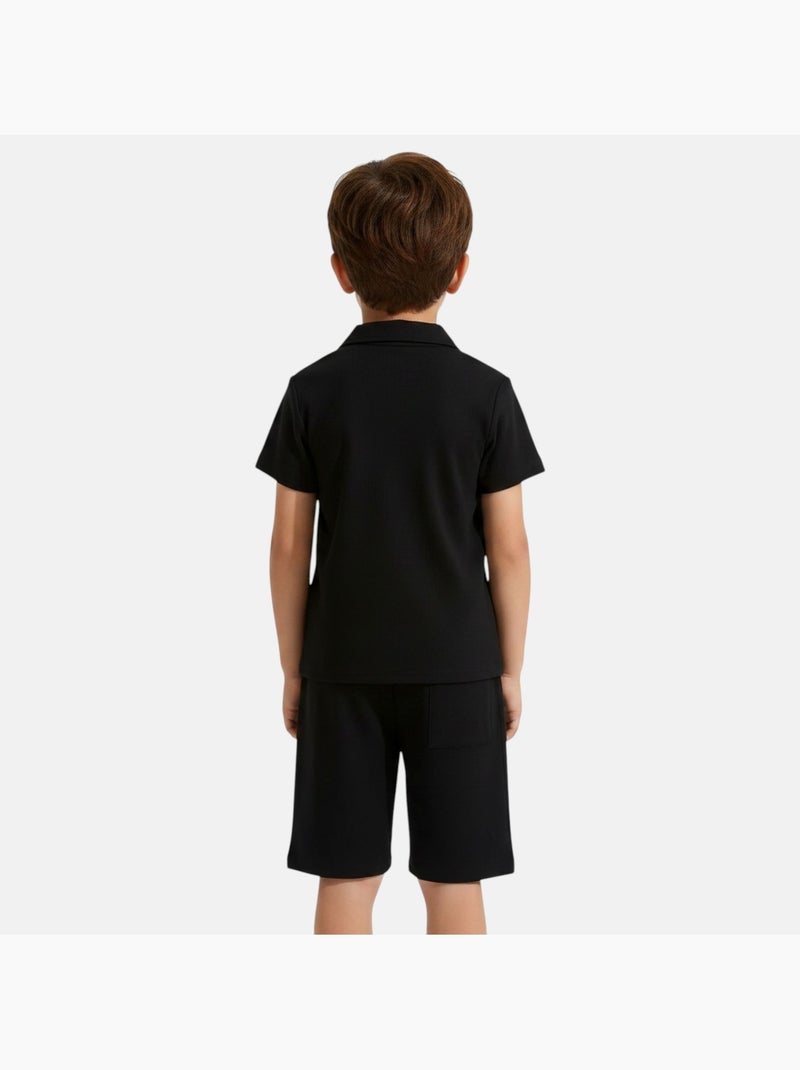 Lee Cooper - Camicia a maniche corte e pantaloncini abbinati Nero - Kiabi