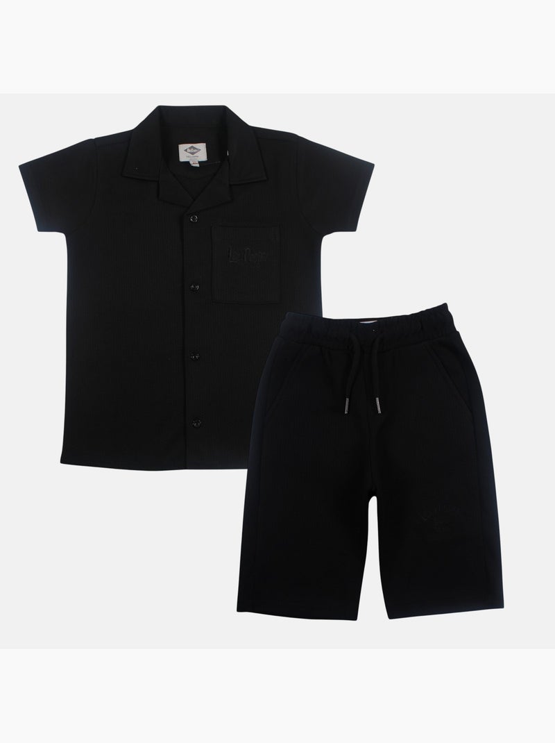 Lee Cooper - Camicia a maniche corte e pantaloncini abbinati Nero - Kiabi