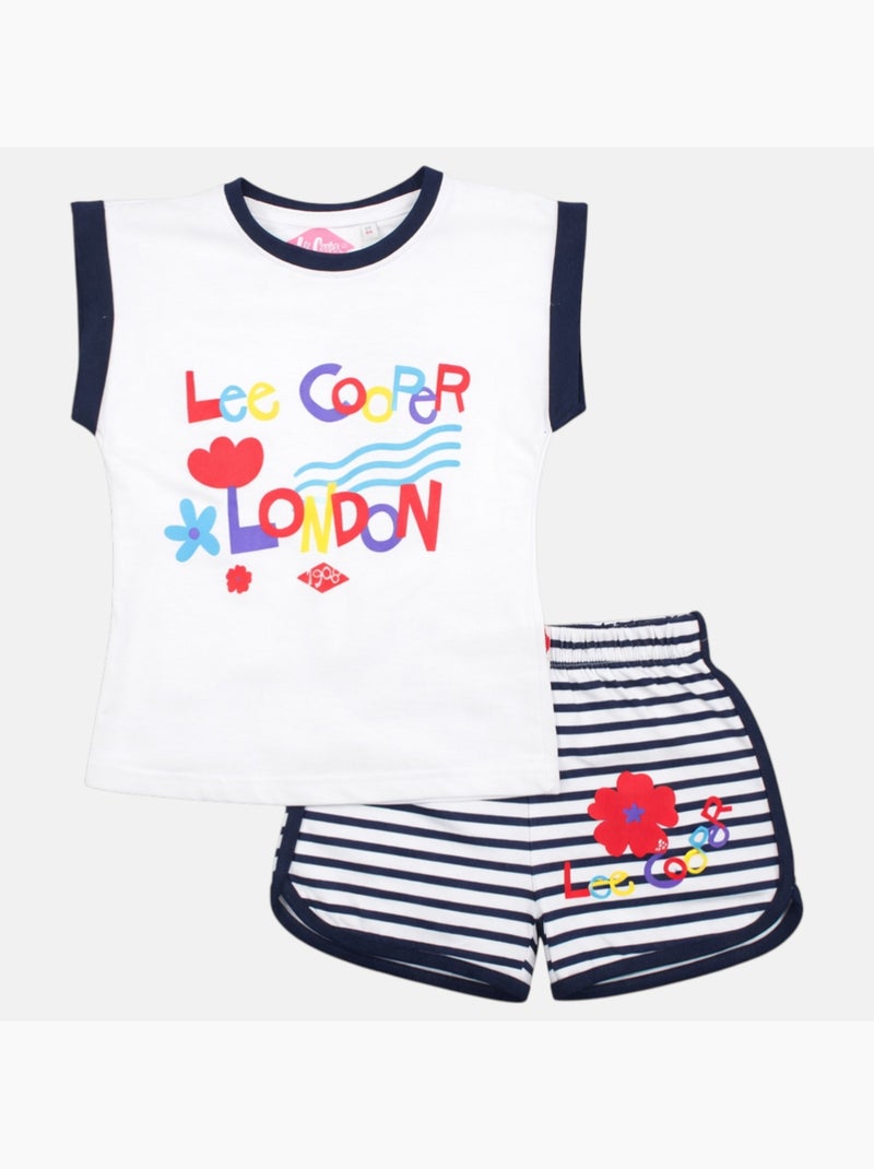 Lee Cooper - Completo bambina composto da canotta e pantaloncino Bianco - Kiabi